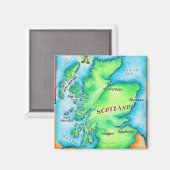 Karte von Schottland Magnet (Vorderseite/Rückseite)