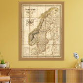 Karte von Schweden und Norwegen (1847) Leinwanddruck (Insitu (Wohnzimmer))