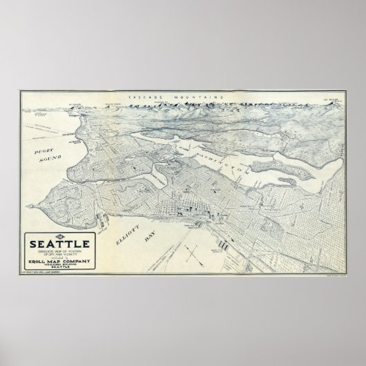 KARTE VON SEATTLE 1925 POSTER (Vorne)