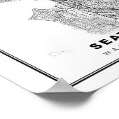 Karte von Seattle Poster (Ecke)
