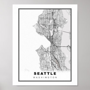 Karte von Seattle Poster