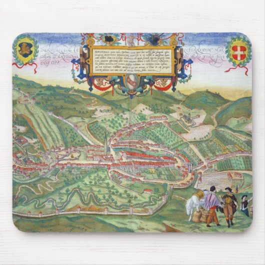 Karte von Serravalle, von 'Civitates Orbis Mousepad (Vorne)
