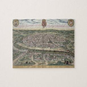 Karte von Sevilla, von "Civitates Orbis Terrarum" Puzzle