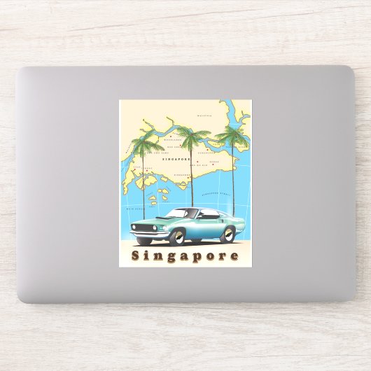 Karte von Singapur Aufkleber (Computer)
