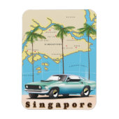 Karte von Singapur Magnet (Vertikal)