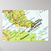 Karte von Singapur Poster (Vorne)