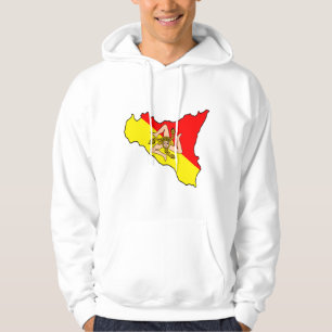 Karte von Sizilien mit Trinacria-Symbol Hoodie