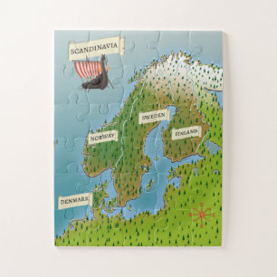 Karte von Skandinavien Puzzle