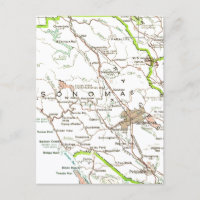 Karte von Sonoma County CA Postkarte