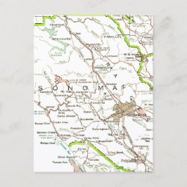 Karte von Sonoma County CA Postkarte