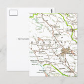 Karte von Sonoma County CA Postkarte (Vorne/Hinten)