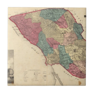 Karte von Sonoma County Kalifornien Fliese