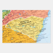 Karte von South Carolina Geschenkpapier Set (Vorderseite 3)
