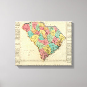 Karte von South Carolina Leinwanddruck