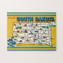 Karte von South Dakota 11x14 Puzzle