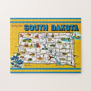 Karte von South Dakota 11x14 Puzzle