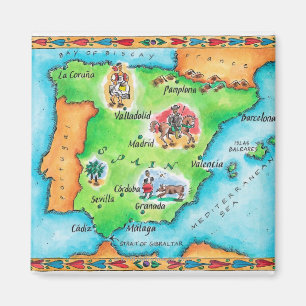 Karte von Spanien Magnet