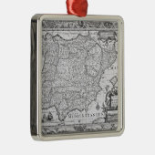 Karte von Spanien Silbernes Ornament (Rechts)