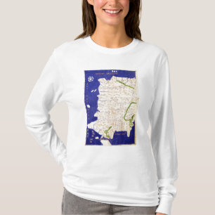 Karte von Spanien und von Portugal, von T-Shirt