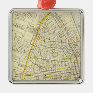 Karte von St. Louis City Silbernes Ornament