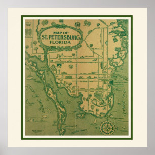 Karte von St. Petersburg Poster