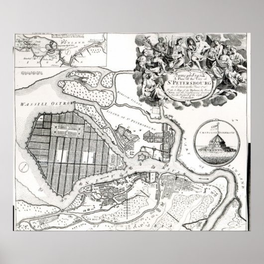 Karte von St.Petersburg Poster (Vorne)