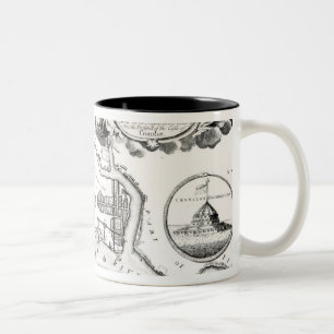 Karte von St Petersburg Zweifarbige Tasse