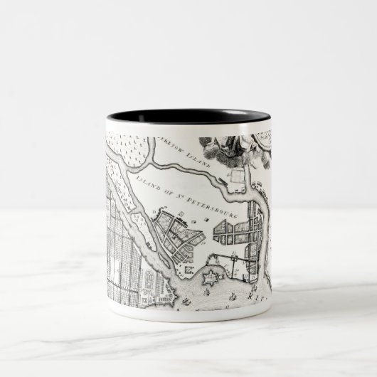 Karte von St Petersburg Zweifarbige Tasse (Mittel)
