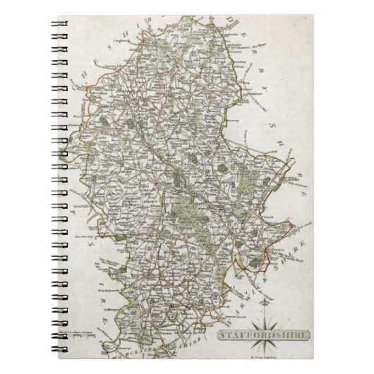 KARTE VON STAFFORDSHIRE, 1793 NOTIZBLOCK (Vorderseite)