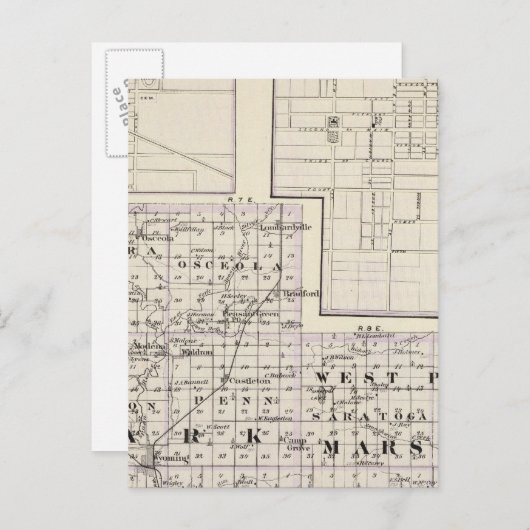 Karte von Stark und westlich von Marshall-Landkrei (Vorne/Hinten)