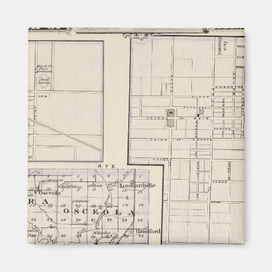 Karte von Stark und westlich von Marshall-Landkrei Magnet (Vorne)