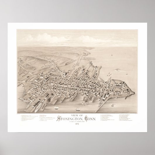 Karte von Stonington, Connecticut 1879 Poster (Vorne)