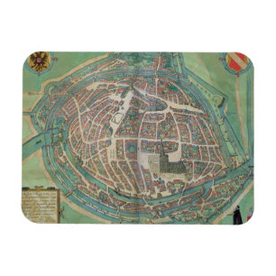 Karte von Straßburg, von 'Civitates Orbis Terraru Magnet