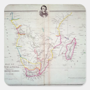 Karte von Südafrikaveranschaulichung Quadratischer Aufkleber