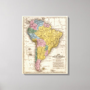 Karte von Südamerika 5 Leinwanddruck