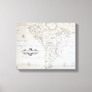 Karte von Südamerika Leinwanddruck