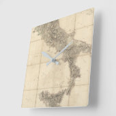 Karte von Süditalien und von angrenzenden Küsten Quadratische Wanduhr (Winkel)