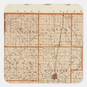 Karte von Sullivan County Quadratischer Aufkleber