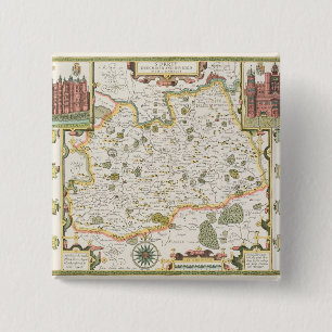 Karte von Surrey, graviert von Jodocus Hondius Button