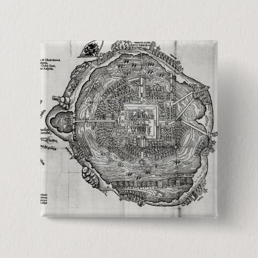 Karte von Tenochtitlan Button (Vorderseite)