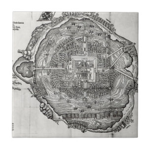 Karte von Tenochtitlan Fliese