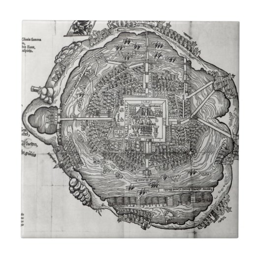 Karte von Tenochtitlan Fliese (Vorderseite)
