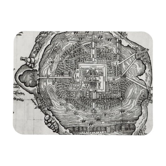 Karte von Tenochtitlan Magnet (Horizontal)