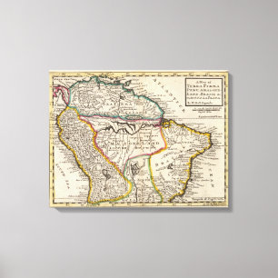 Karte von Terra Firma, Peru, Amazone Land, Leinwanddruck