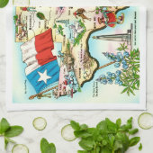 Karte von Texas Gruß Geschirrtuch (Gefaltet)