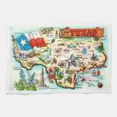 Karte von Texas Gruß Geschirrtuch (Horizontal)