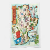 Karte von Texas Gruß Geschirrtuch (Vertikal)