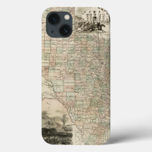 Karte von Texas mit Landkreis Borders iPhone 13 Hülle