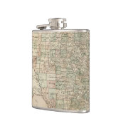 Karte von Texas mit Landkreis Borders Flachmann (Links)