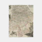 Karte von Texas mit Landkreis Borders Fleecedecke (Vorderseite)